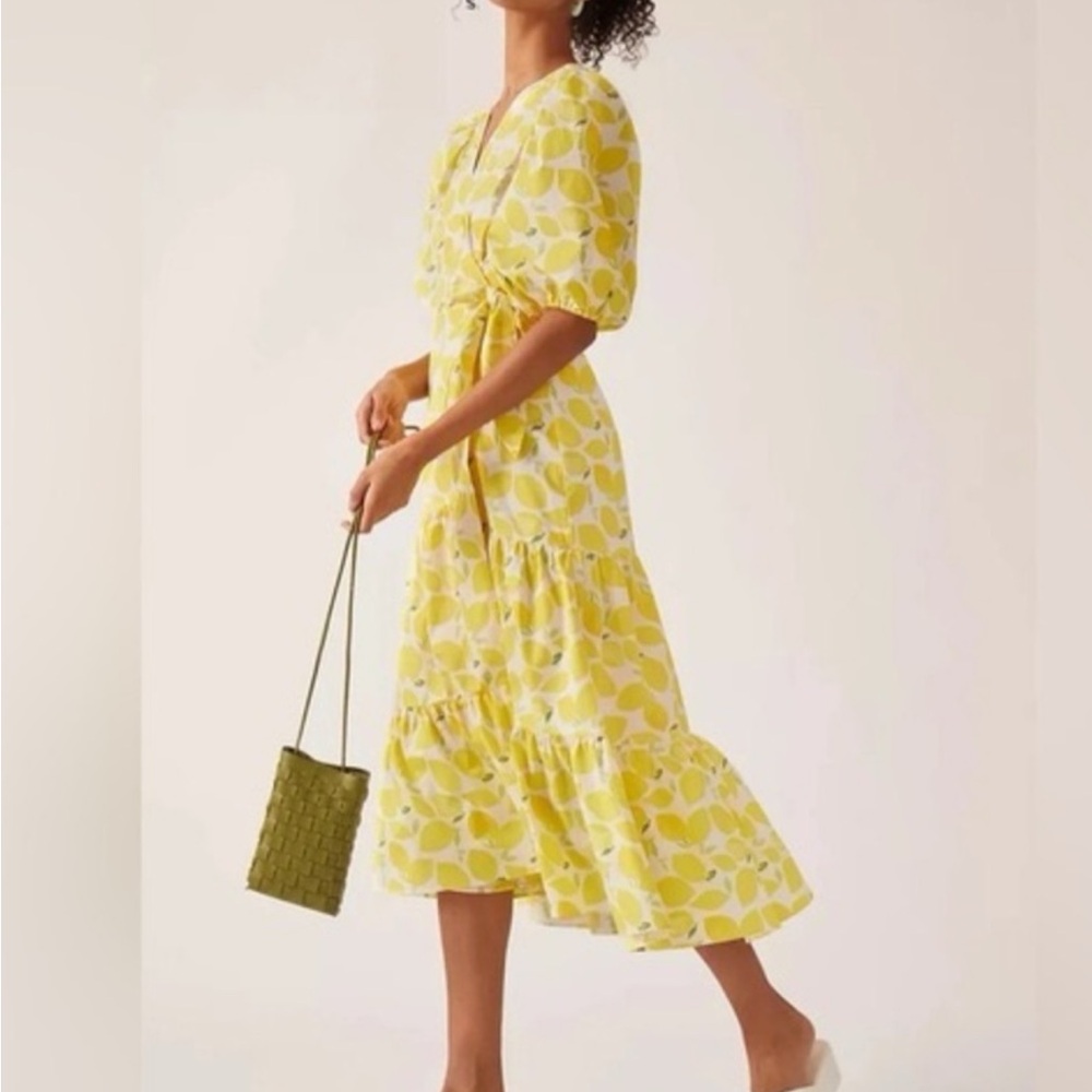 Hutch Yellow Lemon Print Long Sleeve Dress - Picture 2 of 4